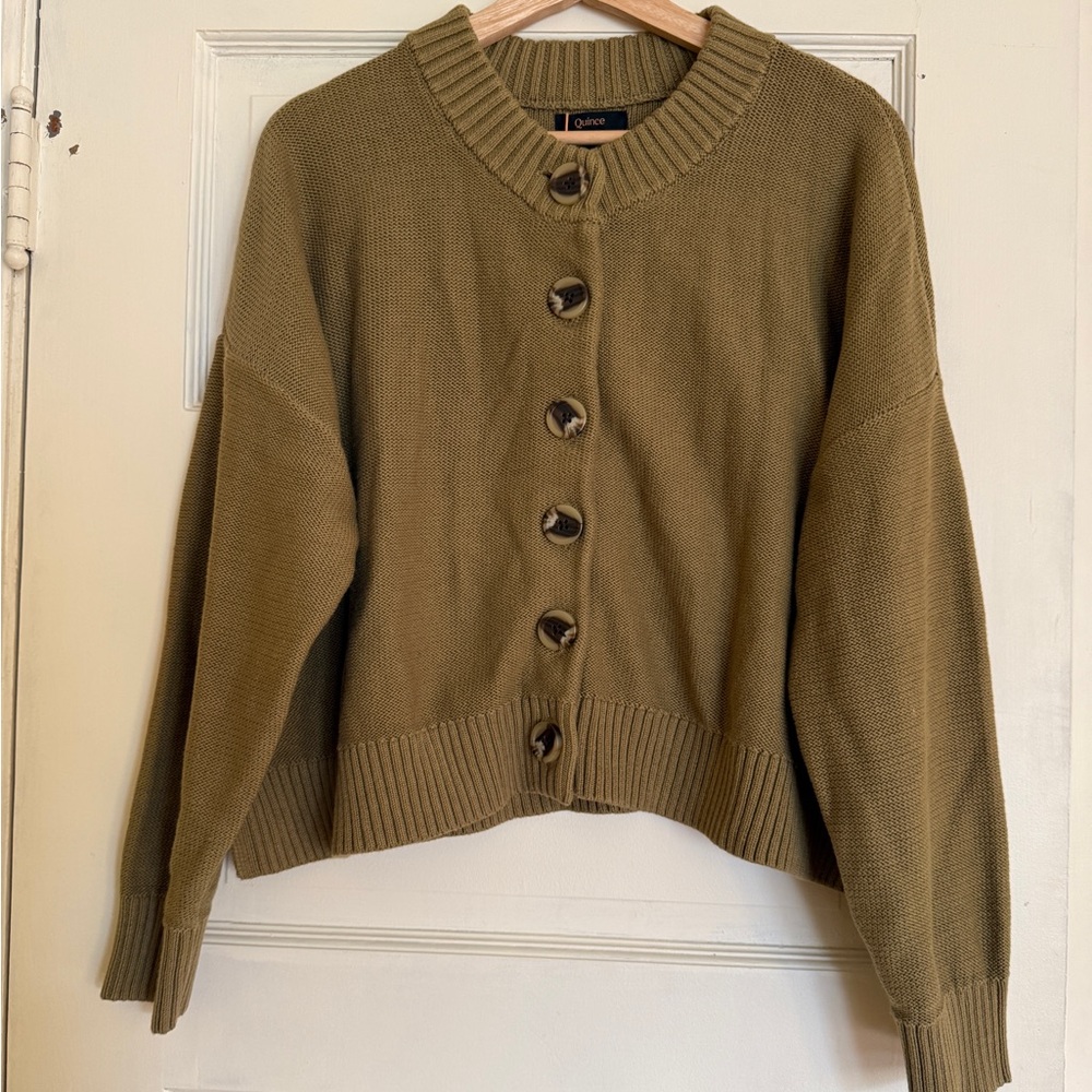 Quince 100% Organic Cotton Cropped Cardigan